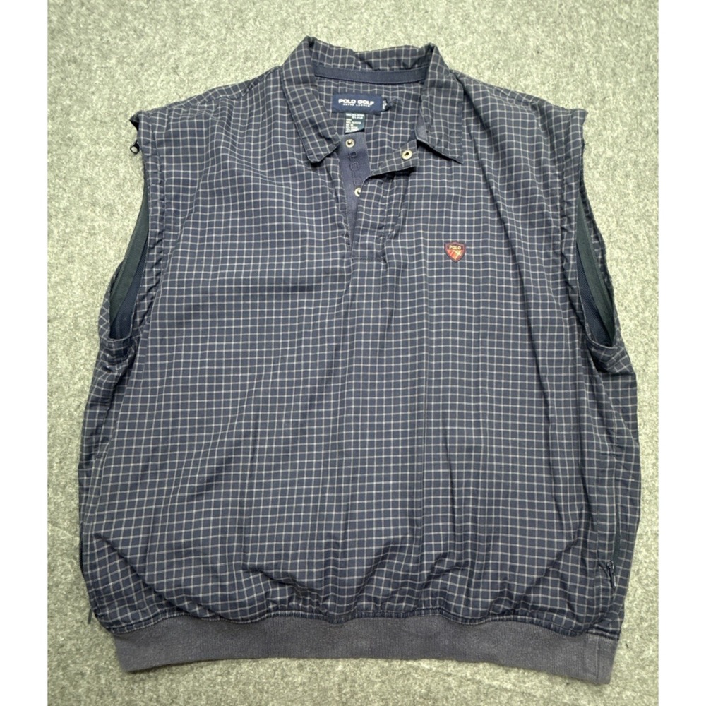 Golf Polo Ralph Lauren Mens Size XL Golf Pullover Vest Plaid Check